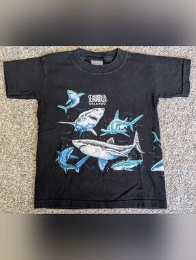 Vintage Stephen Joseph SeaWorld Great White Shark Graphic Tee USA Boys Size 2-4